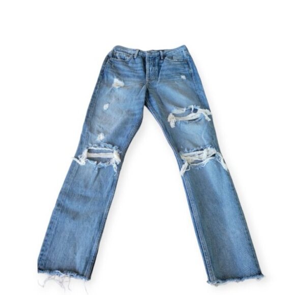 GRLFRND Sky Blue Distressed High Rise Jeans - Picture 2 of 13